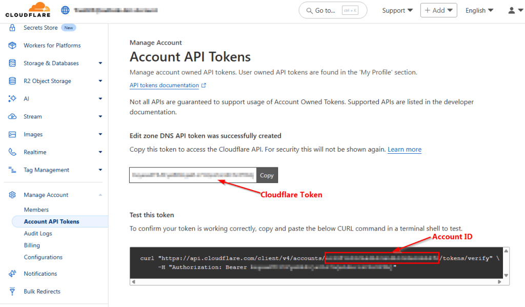 Cloudflare Account API Token