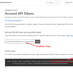 Cloudflare Account API Token